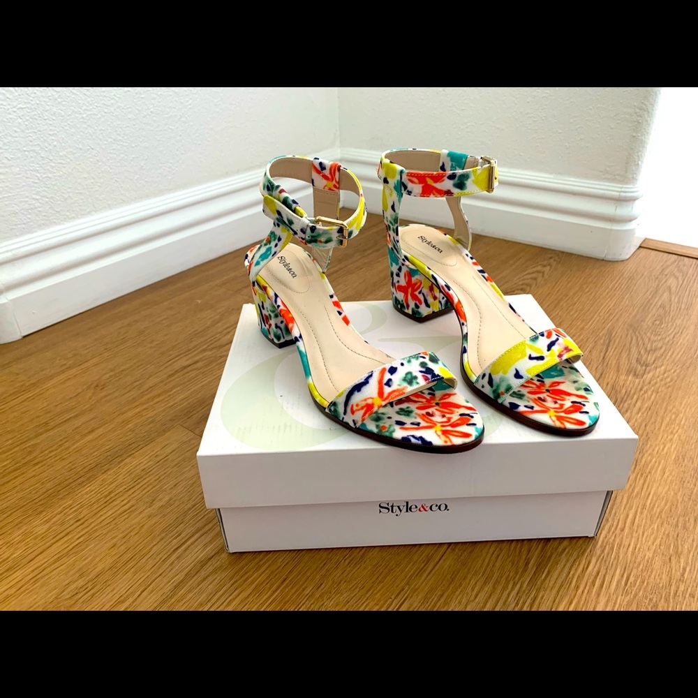 Style & Co Fabric Block Heels